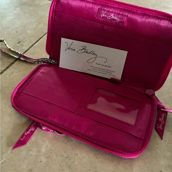 Vera Bradley Pink and Purple Paisley Wristlet/ purse - Picture 3 of 3